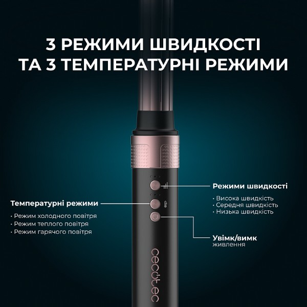 Фото - Стайлер Cecotec Bamba CeramicCare 2in1 AirGlam Black (CCTC-00244)